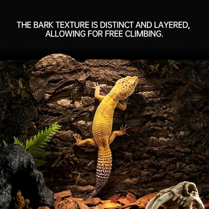 Natural Reptile Cork Tile Background – Tree Bark Terrarium Decoration and Climbing Wall Mat for Lizards, Snakes, Frogs, Turtles – Enhances Habitat, Climbing, and Display (49 * 23.7cm)