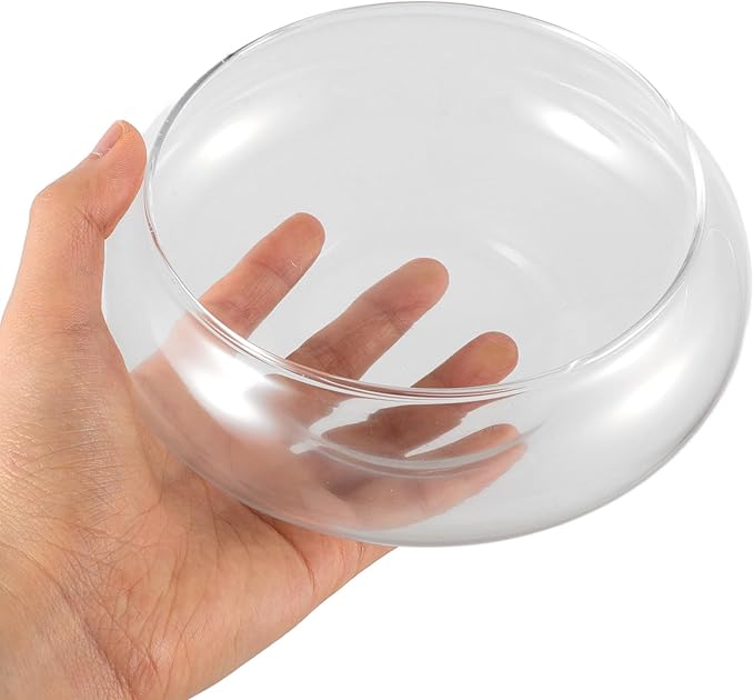 VOSAREA Glass Vase Bowl Glass Fish Bowl Hydroponic Planter Floral Container Clear Bubble Bowl Fish Bowl Aquatic Plant Pot Daffodil Pot for Wedding Event Home Decor (5.89 X5.89X2.36in)