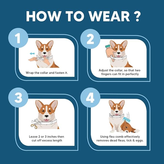 Flea Collar for Dogs Small, Dog Tick Collar,Tick Collars for Dogs, Lasts As Long As 8 Months Per Collars, Easy to Apply-2P