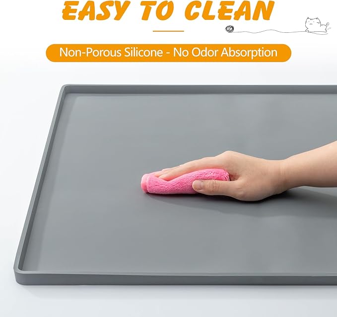Silicone Dog Pee Pad Holder for Standard 24x24 in Pads, Non-Slip Leak-Proof Puppy Pad Tray, Portable Puppy Training Mat with Raised Edges for Floor Protection, Easy to Clean