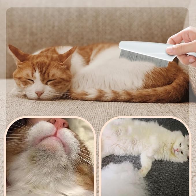 Pet Hair Comb, 2026 New Multifunctional Pets Grooming Comb for Knots Crust Floating, Stainless Grooming Massage Dual-Sided Comb for Small Dogs Puppies (Pink)