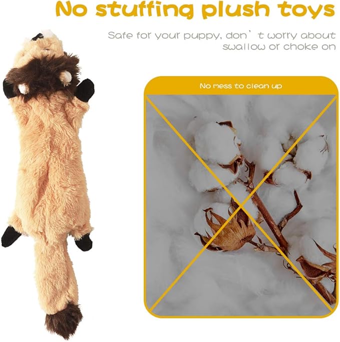 Dog Squeak Toys, No Stuffing Plush Dogs Chew Toy Bundle for Small Medium Large Breed Chewer Tough Durable Squeaky Pet Fetch Puppy Teething Chewing Interactive to Keep Them Busy Best Birthday Gift