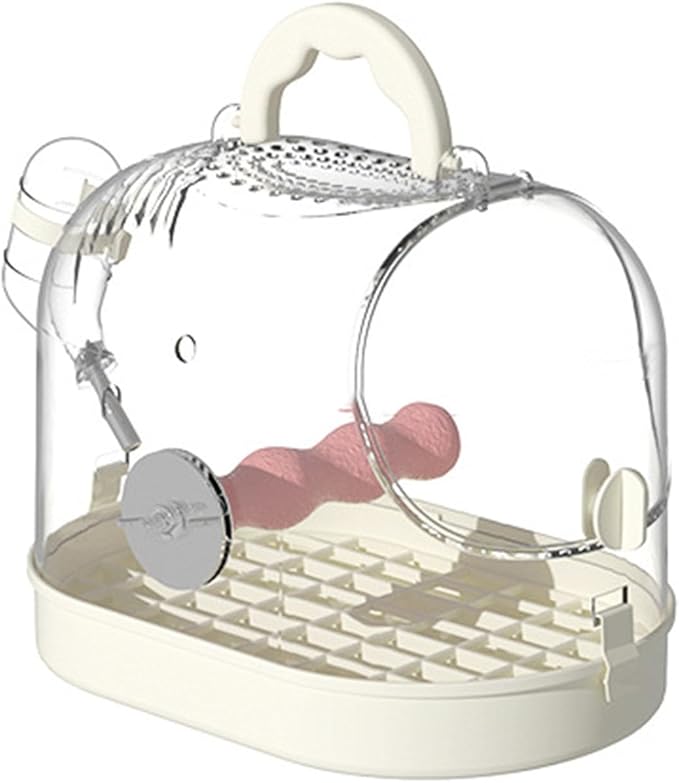 Clear Bird Transport Cage for Travel Outdoor Bird Carriers Cage with Waterer Bottle Safe Parrot Carrying Box Birdcage