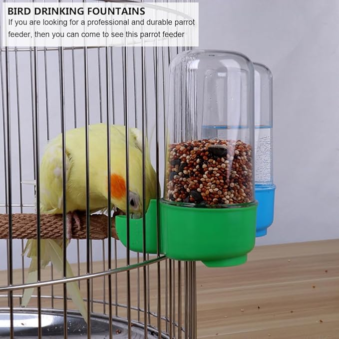 TEHAUX Parrot Water Bottle Automatic Drinker Bird Cage Feeder Small Birds Water Dispenser Easy Installation 4.7 Inch