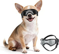 Dog Sunglasses for Extra Small Breed UV Protection Windproof XS Dog Goggles with Adjustable Head & Chin Straps for Ride Car/Hiking Travel/On Beach-Black