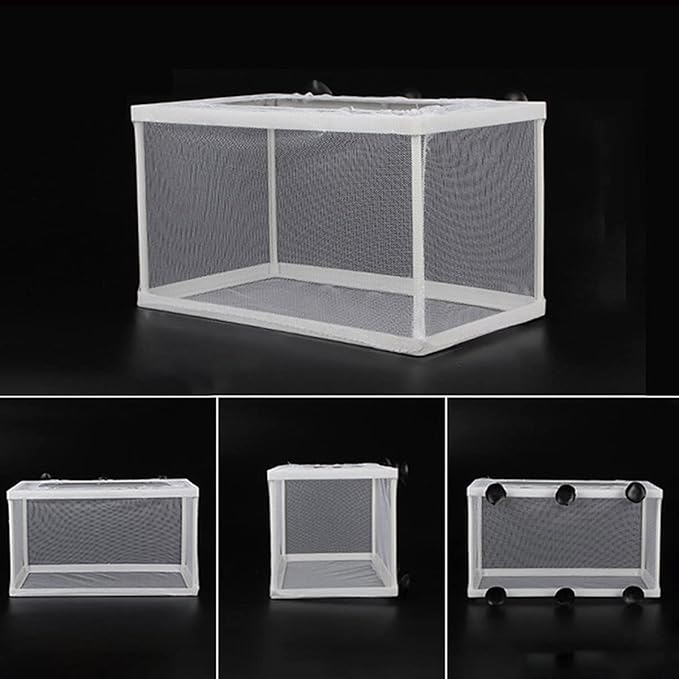 Large Fish Breeder Net with Suction Cups Nylon Mesh Fish Fry Hatchery Breeder Isolation Box Separation Net for Plants/Shrimp on Aquarium Tank