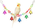 Hypeety Parrot Chew Toys Swing Colorful Bells Chandelier Bird Hanging Toy Parrot Cage Craft Toys Cages African Grey Conure Cockatiel Swing Bell