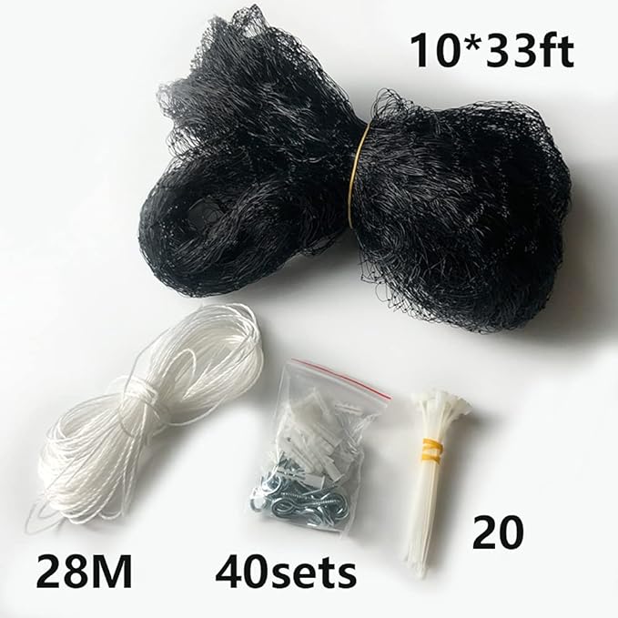 Cat Balcony Rail Net Cat Anti-Fall Netting Pet Balcony Mesh Fence Net Dog Fence Nets Black Nylon Pets Anti-Fall Mesh Fence, 10 x 33ft