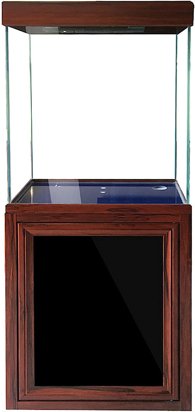 40 Gallon Glass Aquarium with Aluminum Cabinet - Including Sump for Filtration and Circulation, Plumbing, LED, Redwood