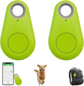 Two-Way Alarm Pet Location Tracker with Real-Time Tracking for Dogs, Cats, Keys, and Luggage, Waterproof Anti-Loss Device for Outdoor and Travel Use (Green,2Pcs)