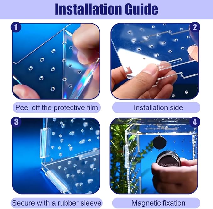 Aquarium Breeding Box,Magnetic Fixation Acrylic Fish Tank Isolation Box with Feeding Hole for Fish Hatching Rearing