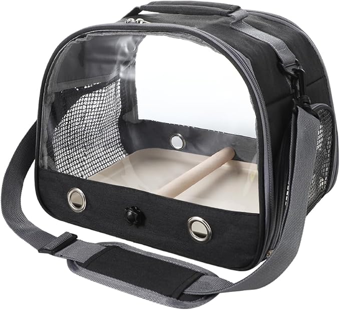Bird Carrier Portable Parrot Parakeet Carrier Breathable Bird Travel Cage with Stand and Strap Outdoor Transparent Small Pet Carriers