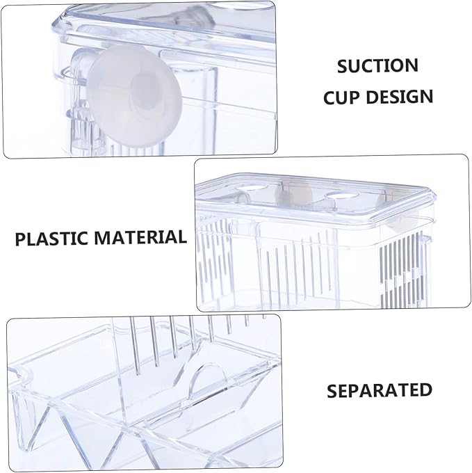 Breeding Tank Aquarium Box Dual Room Isolation Incubator for Fish Hatchery Safe Cup Design for Fry and Fish Easy to Clean Breeder Box