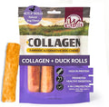Wild Eats Duck Flavor Collagen Retriever Style Cheek Roll 5" Dog Chews-4 Pack (Long Lasting Dog Chews Treats & Bones for Medium Dogs) Substitute for Pig Ears for Dogs