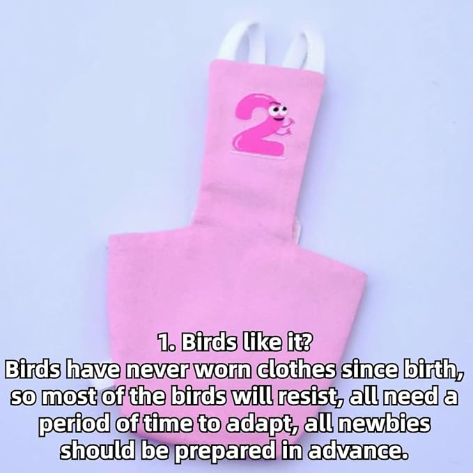 Bird Diaper Protective Parrot Nappy - 6 Pack, Reusable Flight Suit with Waterproof Inner Layer, Washable Cute Urine Wet Suit for Cockatiel Conure Macaw Lovebird (S)
