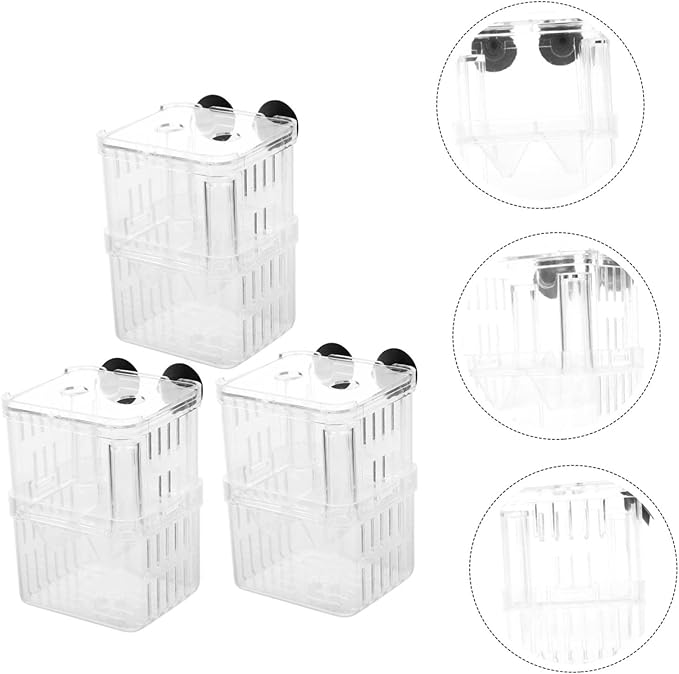 3-Piece Fish Breeder Box Set Plastic Aquarium Separator for Fish Tank Breeding