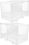2Pcs Fish Tank Breeding Box with Divider and Suction Cups, Plastic Aquarium Hatchery Isolation Net for Shrimp and Fish Breeding, Large Size Separation Mesh for Aquatic Pet