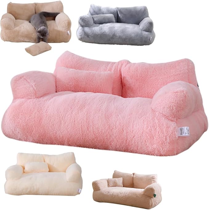 Cat Sofa Bed Pets Cute Couch,Medium Dog, Large Cat Sofa Pet Bed cat Supplies for Indoor (Pink, Large)