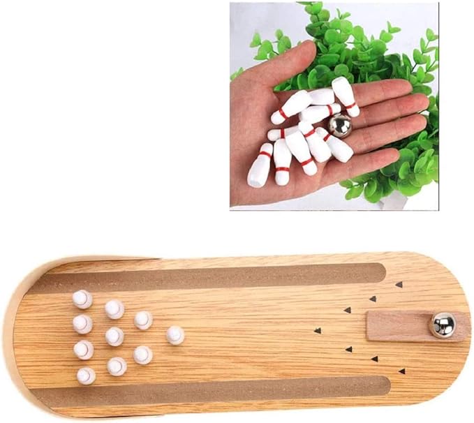 Litewoo Bird Training Toy Mini Bowling Wooden Parrot Desktop Intelligence Training Game for Parakeet Cockatiel Conure Lovebird Budgie Finch Cockatoo African Grey