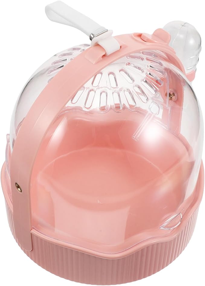 Portable Parrot Travel Cage Lightweight Outdoor Bird Carrier with Large Ventilated Space for Small Birds Parakeets, Pink Parrot Takeaway Carrier for Travel and Outdoor Use