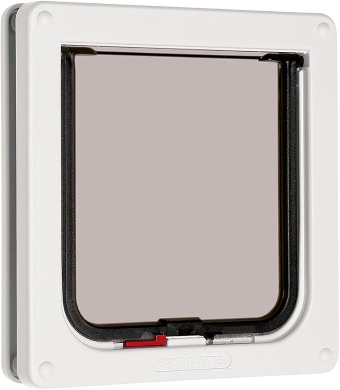 Cat Mate 2-Way-Locking Cat Flap (304) - Secure Lockable Door for Small to Medium Sized Cats, Easy to Install and Use, for Screen, UPVC and Wood, White