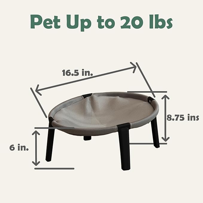 Elevated Cat Hammock Bed, Breathable Mesh Raised Cat Lounger, Removable Washable Mesh(Gray)