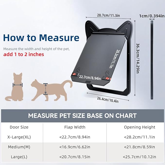 Pet Screen Door for Dogs & Cats - Heavy Duty Magnetic Lockable Flap, Inside Door 11.1x8.94inch, Easy Install for Sliding Glass/Patio Doors Screen, Scratch-Resistant & Security Latch (Size XL)