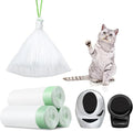 45 Count Cat Litter Box Liners Automatic for Litter Box Robot 4/5/3, Self-cleaning Waste Drawer Liners refill with Drawstring hick Heavy Duty 10-12 Gallons of Capacity, Transparent