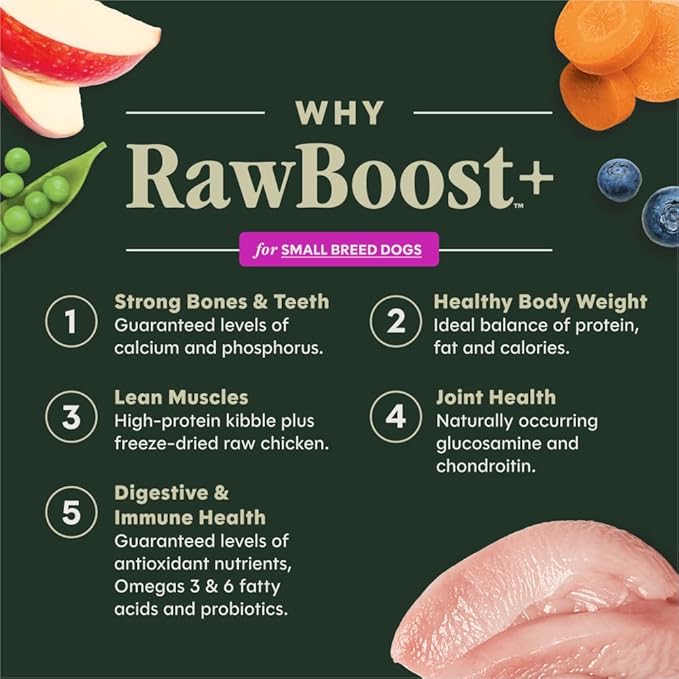 Instinct RawBoost Small Breed, Natural Dry Dog Food with Freeze-Dried Pieces, High Protein, Grain-Free Recipe - Real Chicken, 10 lb. Bag