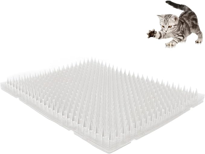 Cat Repugnant Mats, 8PCS PVC Deterrent Pads for Garden and Indoor Use, Each Mat 13.4x16.7 Inches
