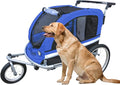 Booyah Large Pet Trailer Pet Bike Trailer & Jogger with Shocks - Blue