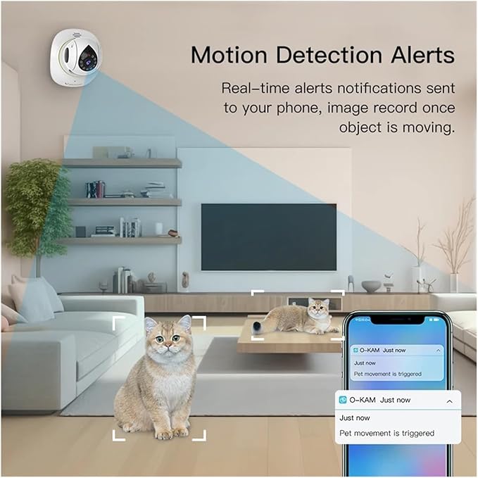 1080P WiFi Camera Indoor IP Camera Pet Monitor 360° PTZ Home Security Surveillance Motion Detection(E/U,Camera Add 128G)