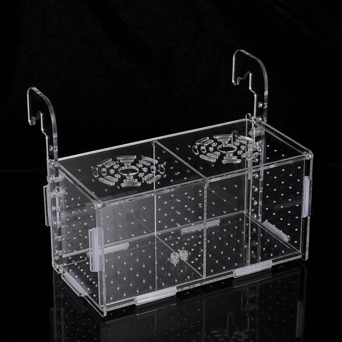 Aquarium Fish Breeding Box - Transparent Acrylic Fish Tank Hatchery Hanging Incubator for Shrimp Clownfish (Hook 201011cm)