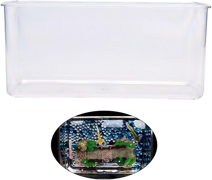 Transparent Acrylic Fish Tanks Large Capacity Aquarium for for Axolotls, Newts Clear Acrylic Aquarium Tanks, 36*25*15.5cm, as the pic show