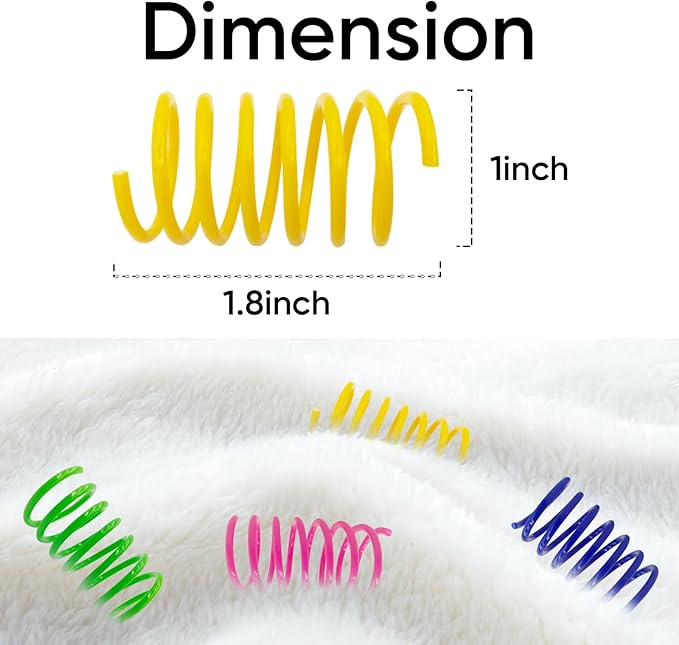 AGYM Cat Spring Toys 90 Packs for Indoor Cats, Durable Plastic Spring Coils Attract Cats to Swat, Bite, Hunt, Interactive Spring Toys for Kittens