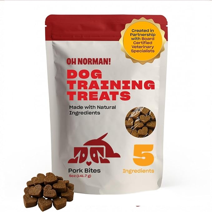 OH NORMAN! Dog Training Treats by Kaley Cuoco - Low Calories, Low Fat & Wholesome Training Treats with Pork - Doggie Treats for Seniors, Puppies, All Breeds & Life Stages
