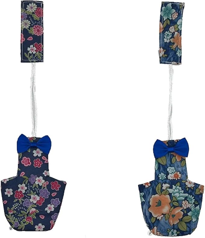 2 PCS Floral Parrot Diapers Bird Flight Suit Blue and Green Reusable Inner Layer for Parakeet Mini Macaw