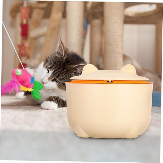 Happyyami 1set Sealed Cat Litter Trash Can Lid Waste Bags Included Easy to Maintain Pet Waste Container Odor Prevention Design for Home Use