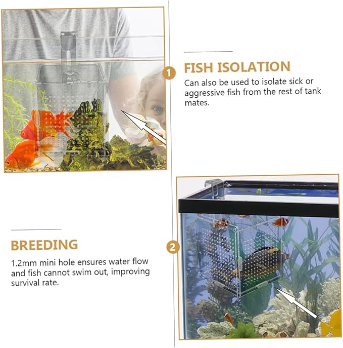 YARNOW 2 Sets Fish Breeding Tanks Home Fish Breeding Box with Suction Cups Hooks
