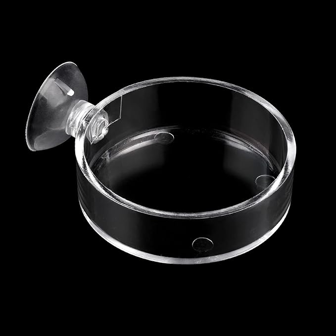 Aquarium Shrimp Feeder Dish Round Fish Tank Feeder Bowls Clear Aquarium Feeding Cup with Suction Cup