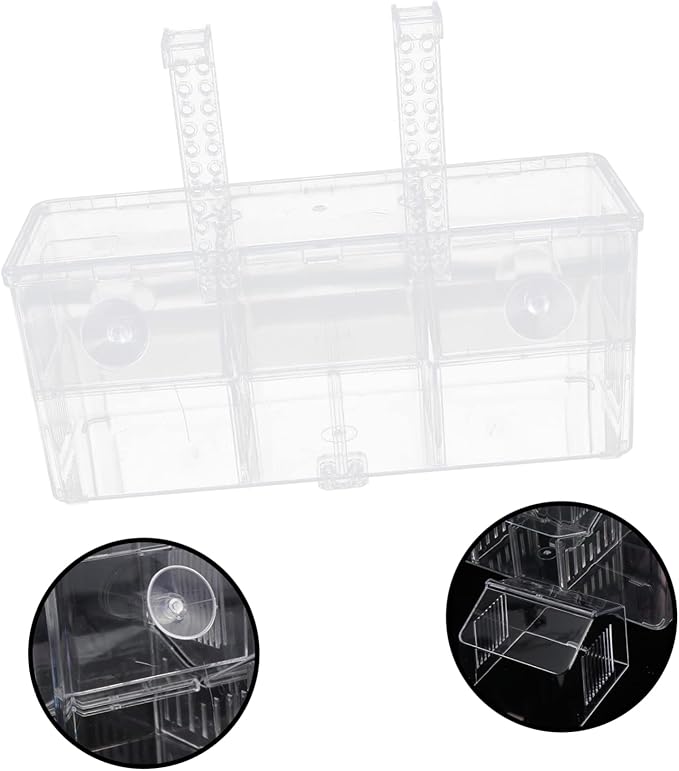 Yardwe Hanging Type Fish Breeding Box Aquarium Isolation Container for Fry Shrimp Incubator with Easy Installation Environment for Increased Fertility Sturdy
