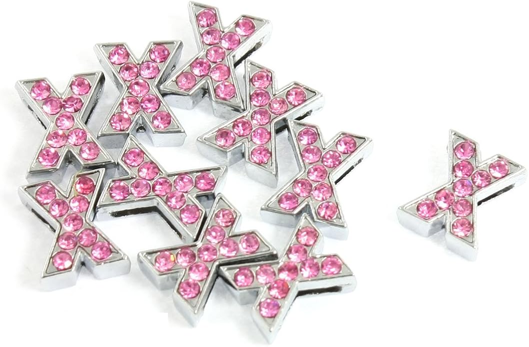 10 Pcs 8mm Dog Cat Pets Name Collar Charm Pink Plastic Rhinestone Slide Letter X (id: 7df cc0 c5c b80 0bf
