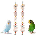 2 Pack Bird Toys, Parakeet Toys with Cuttlebone, Natural Cuttle Bone Bird Beak Grinding Stone & Parrot Chew Cuttlebone Cage Accessories with Bell for Budgie, Conure, Lovebird - 12 Pieces