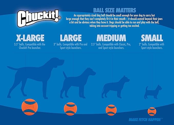 Chuckit! Dog Fetch Toy ERRATIC BALL Unpredictable Bounce Fits Launcher MED 4Ball