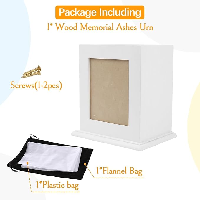 BRKURLEG Pet Urns for Dogs, Wood Pet Urn with Photo Frame, Dog Urn for Ashes, Pets Ashes Box Cremation for Cats Dogs, Suitable for Most Pets, Memorial Box for Dog