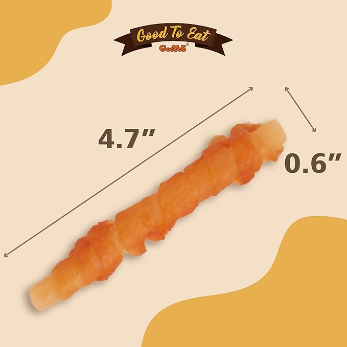 Gootoe Dog Treats, All Natural, Low Fat, Premium Training Chews, Healthy & Easily Digestible, Treat and Train, Chicken Breast Wrapped Salmon Sticks, 6oz