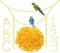 200-Piece Yellow Plastic Chain Links & Toys - Interlocking C-Clip Bird Cage Accessories for Parakeets, Sugar Gliders, Small Pets (Climbing/Swinging Toys)