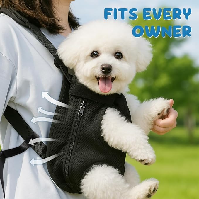 Mosago Dog Backpack Carrier, Legs-Out Chest Carrier for Small Dogs 4–7 lbs, Adjustable Pet Front Carrier with Thick Padded Bottom Support, Easy Fit for Walking, Hiking, Camping, and Traveling