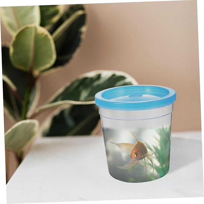 Mini Turtle Tank and Betta Fish Feeding Box Transparent Insect Cup for Reptiles Crested Gecko Food Container Ideal for Jellyfish and Small