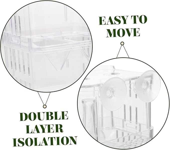 FRCOLOR 4pcs Aquarium Isolation Boxes Small Fish Breeding Hatching to Install Feeding Mouth Compact Design for Juvenile Fish and Shrimp Care